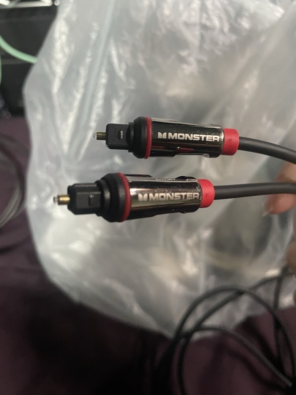 Monster TOSLINK Optical Digital Audio Cable, Male to Male, Black/Red