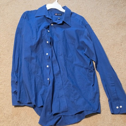 Chaps Herren Langarm Blau Button Down Oberhemd Größe XL 17-17,5 34/35 - Bild 1 von 7