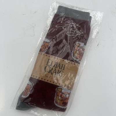Elijah Craig Small Batch Bourbon Pattern Crew Socks Burgundy