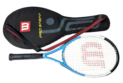 Wilson Ultra Power RXT 105 Tennis Racquet w/ Pro Staff Cover Blue Black Used