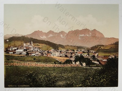 Kitzbühel Österreich Tirol Alpen Berge Stadtbild P.Z. um 1900 Photochrom