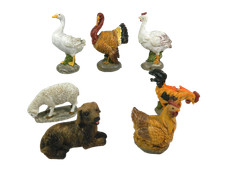 Set 7 Animali da Cortile Assortiti per Pastori Alti Cm 20/30 Gallinacei Presepe