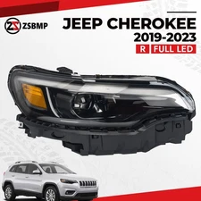 For 2019-2023 Jeep Cherokee Full LED Headlight w/ Bulbs/ LED DRL Right Passenger