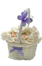 Cream Decorative  Flower Girl Basket Spring Easter Wedding Display Keepsake