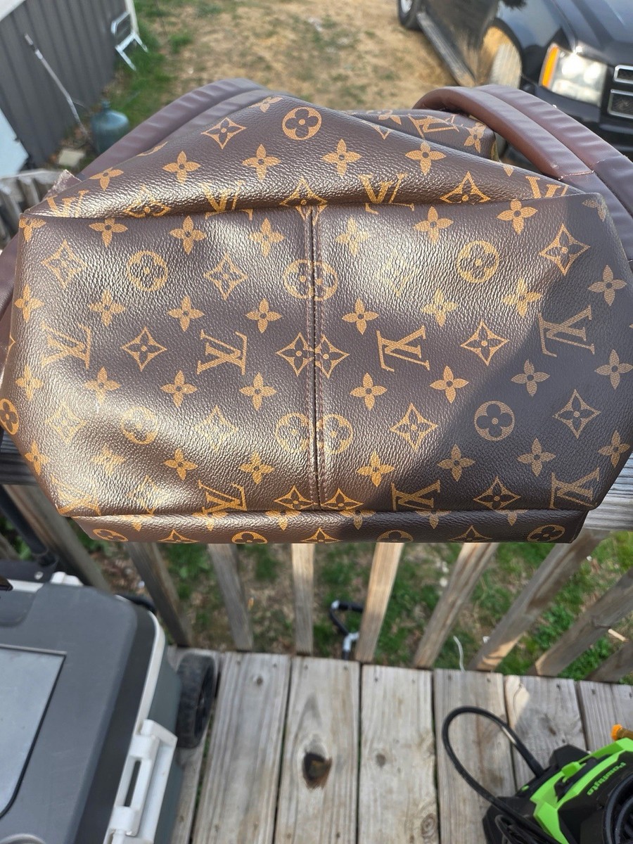 Louis Vuitton Monogram Brown Blue Backpack with Red Blue Hardware