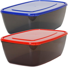 2 Pack Extra Large Food Storage Containers (2.5 Gallon 15 Inch X 11 Inch X 5 Inc