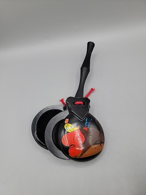 VINTAGE Spain CASTANET With Handle Spanish Flamenco Percussion Instrument 