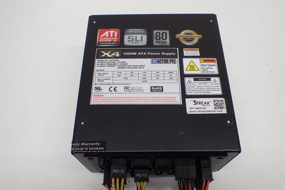 ULTRA 1050W Modular ATX Active PFC Power Supply 80 PLUS U12-41564 - Image 2 of 4