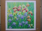 IRISES Flowers Original Acrylic Oil Painting Art By Ukraine Artist