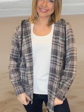 Vintage Thrashed 1990s Quiksilver Surfer Plaid Hooded Cropped Grunge Jacket L