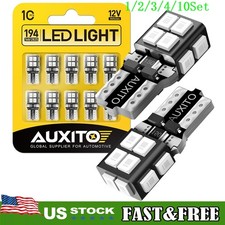 10pcs Blue T10 194 168 2825 Led Bulb License Plate Panel Dome Map Lights 110set