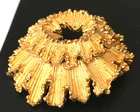 Vintage Brooch Pin SIGNED TRIFARI Flower Gold tone Jewelry lot x