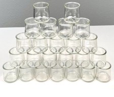 LOT OF 30 EMPTY OUI YOGURT 5oz POTS GLASS JARS W/O LABEL CRAFTS STORAGE ORGANIZE