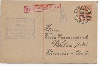 Besetzung I. WK Warschau: Lodz nach Berlin, Zoologische Handlung, Fisch, 1918 - Bild 1 von 2