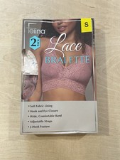 Felina Ladies' Light pink  Mauve Lace Bralette 2 Pack Sz Small NWT