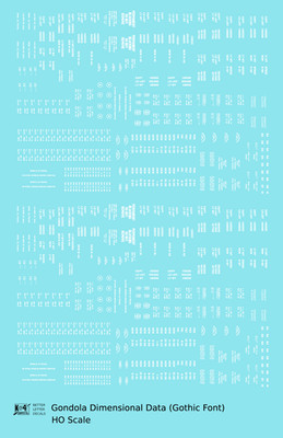 K4 HO Scale Decals White Gondola Dimensional Data Set Gothic Font