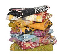 Whole Sale Tribal Kantha Quilts Mix Lot Vintage Cotton Bed Cover Old Assorted...