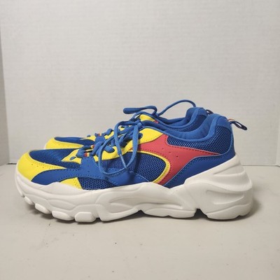 LiDL Trainer Sneakers Women's 8.5 Blue Yellow Red Low Top Livergy 358315-2010