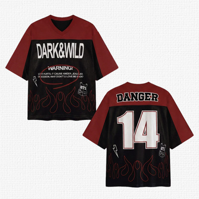 BTS Dark & Wild Mesh Jersey Oversized Short Sleeve Shirt For K-Pop