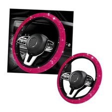 Kewucn Bling Steering Wheel Cover Crystal Diamond Steering Wheel Pinkpink