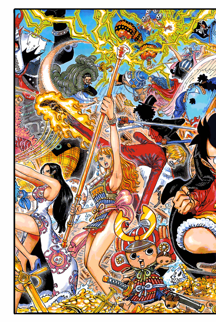 One Piece - Chapter 1024 Shonen Jump Art Spread 11x17 - Art Poster Anime manga