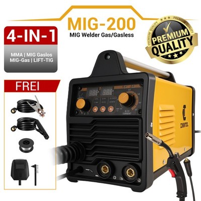 CONENTOOL 140A MIG Schweißgerät Gas Gaslos 4in1 Inverter MMA Lift TIG 220V AC EU
