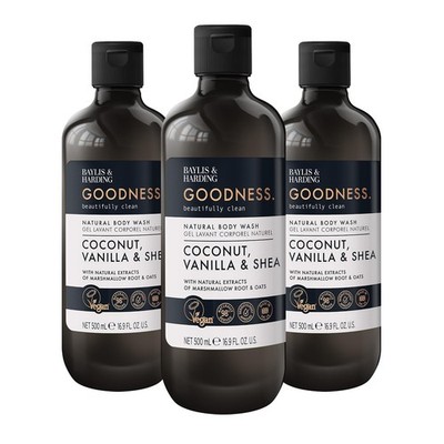 & Goodness Coconut Natural Body Wash 16.9Fl.Oz Pack Of 3 -