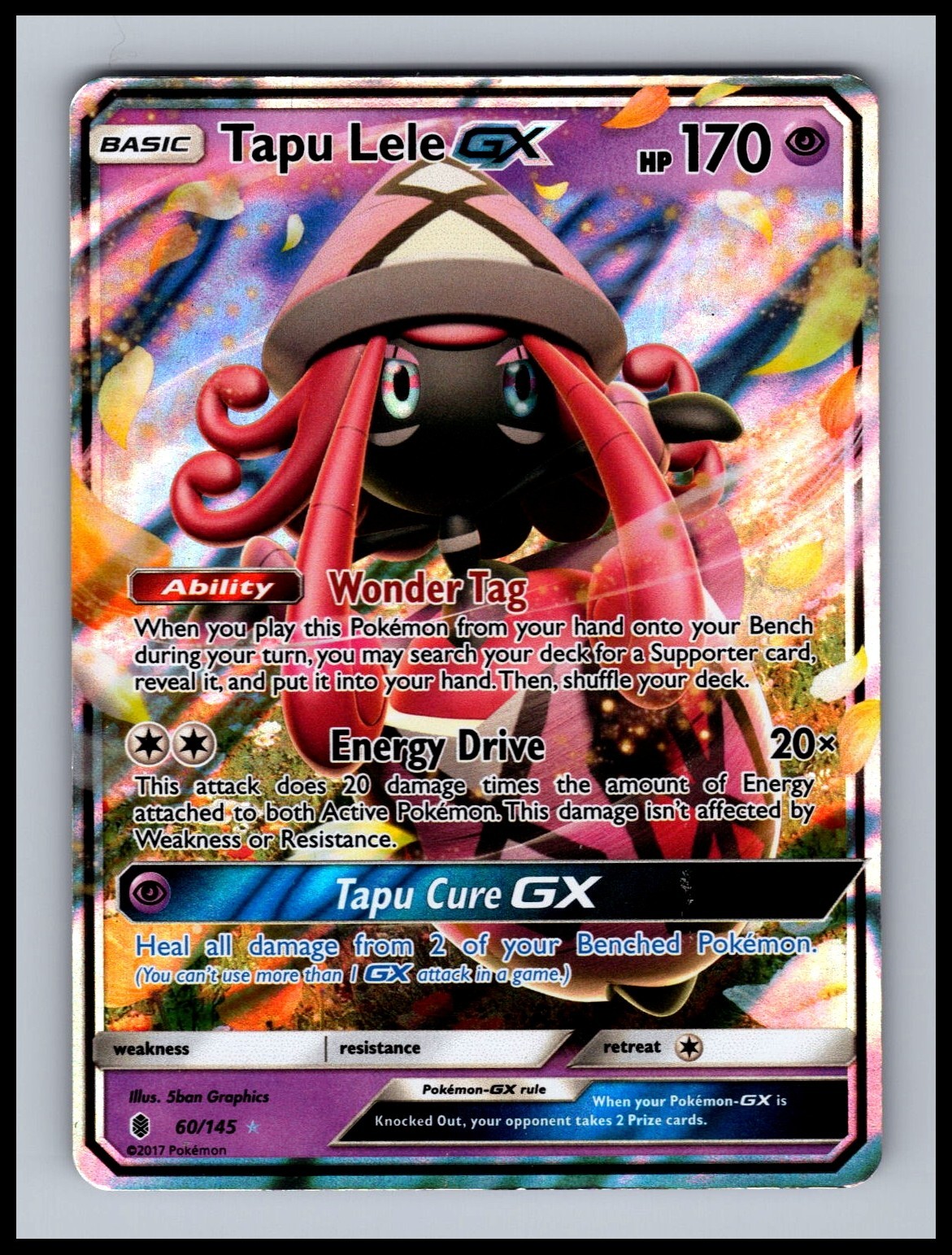 Tapu Lele GX  60/145 Ultra Rare Guardians Rising Pokemon LP/MP