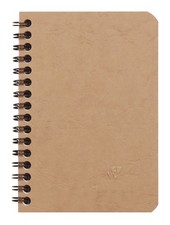Clairefontaine Basic Wirebound Notebook - Ruled 50 sheets - 3 1/2 x 5 1/2 - Tan