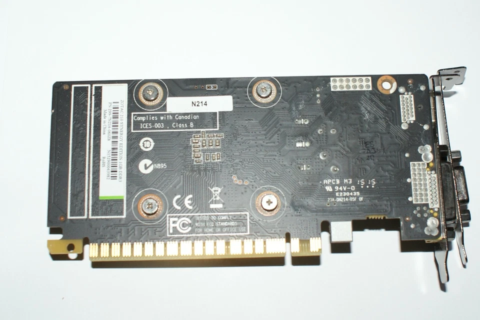 Zotac Nvidia Geforce 210 VGA/DVI/HDMI 1GB PCIE Low Profile Graphics Card - Image 2 of 3