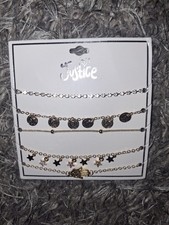 Justice Mädchen 5er Pack Armbänder/Fußkettchen Neu