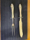 Mount Vernon By "Lunt" Sterling Silver Handle Steak Carving Set Great Condition