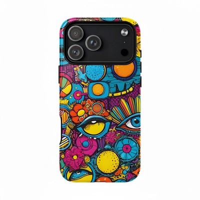 Colorful Abstract Eye Floral Art Phone Case For iPhone 12-17 Pro Max/ Plus