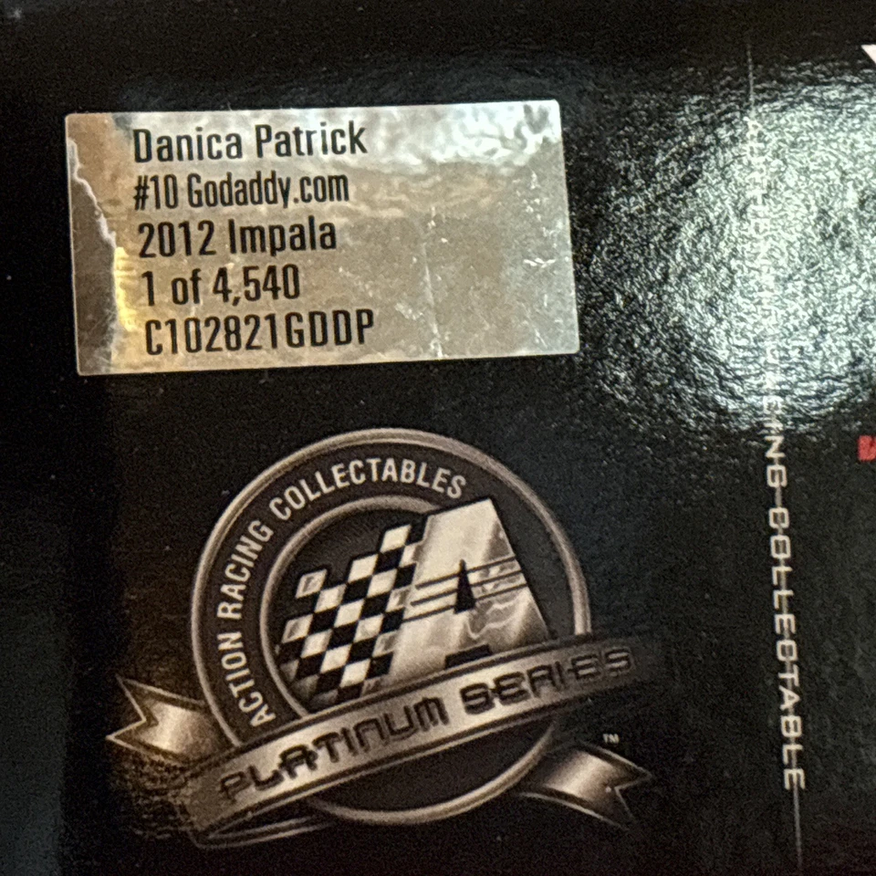 2012 #10 DANICA PATRICK GODADDY.COM IMPALA 1:24 NASCAR 3537/4500 - Image 4 of 4