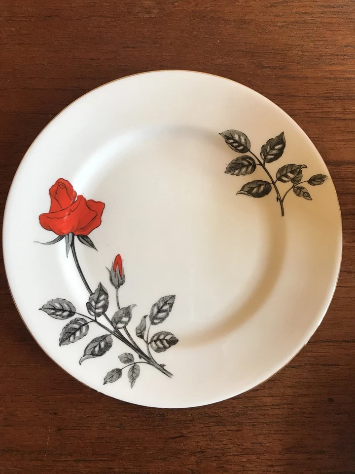 Vintage Queen Anne "Carmen"  Trio Red Rose High Tea Cup Saucer and Plate - image 4 of 4