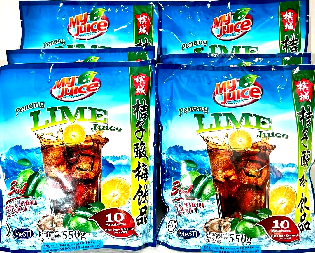 My Juice 3-In-1 Penang Lime Juice with Sour Plum 10 Sachets x 55g