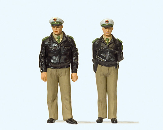 Preiser 44900 Spur G - Polizisten Stehend GrüNe Uniform Neu Und Ovp-image