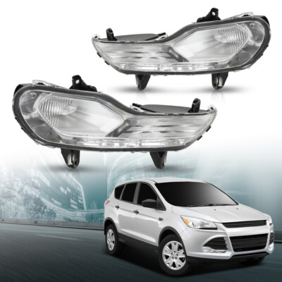 Clear Lens Front Bumper Fog Lights Fit For 13-2016 Ford Kuga Escape Left & Right