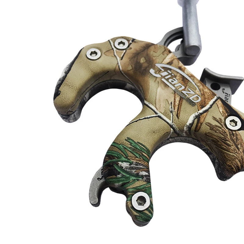 Compound Bow Hunt 4 Finger Archery Release Aids Thumb Trigger & D-Loop Ring - Image 2 of 4