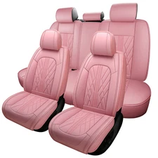 Luxury Nappa Leather Car Seat Cover Full Set Interior Protector For 5 Seat Car
