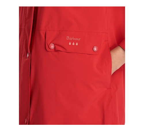 Barbour Katafront Concealed Hood Waterproof Jacket / Rain Coat, Poppy Red, US-4 - Picture 15 of 21