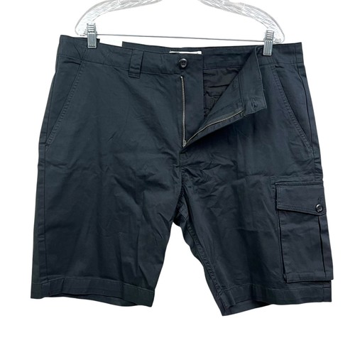 Selected Homme Mens Chino Shorts Cargo Pocket Zip Fly Black Size XXL - Picture 3 of 7