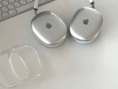 AirPods Max Case] AirPods Max Ear Cups Clear Case with Apple Logo