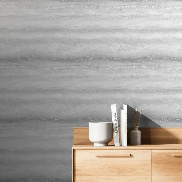 Papel pintado Muriva Semper vertical mármol plateado metálico 189501 Foto 4 de 4