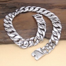 Men Huge Heavy CHUNKY Curb Cuban Chain Necklace Polished 31/32mm Stainless Steel