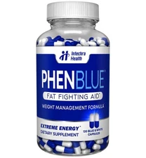 PHENBLUE Fat Fighting Diet pills + Ultra Energy 120 Blue/White Capsules
