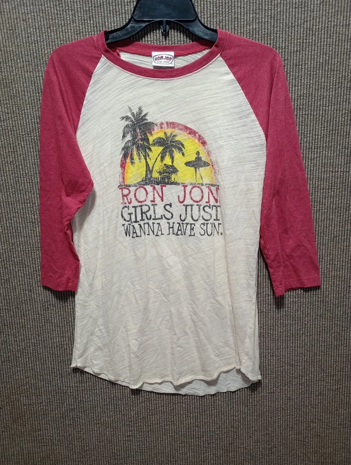 RON JON SURF SHOP Size M Long Sleeve T-shirt Girls Just Want To Have Sun - Image 2 of 4