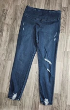 Rewash Womens Size 11 / 30 Pull On Stretch Distressed Denim Blue Jeans