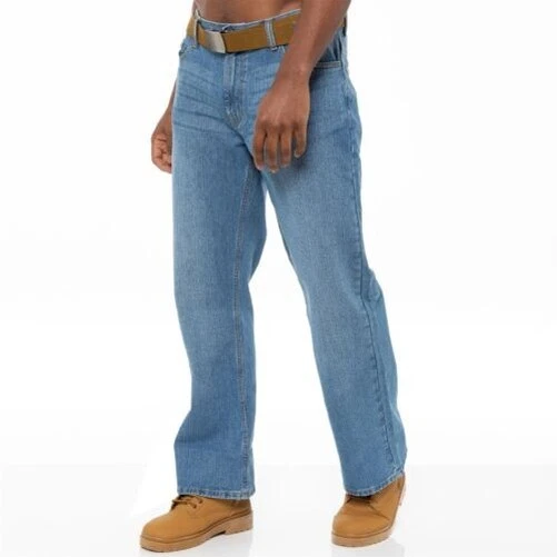 Herren Bootcut Jeans Weit Beinig Aus Denim Mit Gürtel Alle UK Taillengrößen - Bild 2 von 4