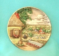 1980 Byron Molds 3D Hand Painted Farm Scene Plate